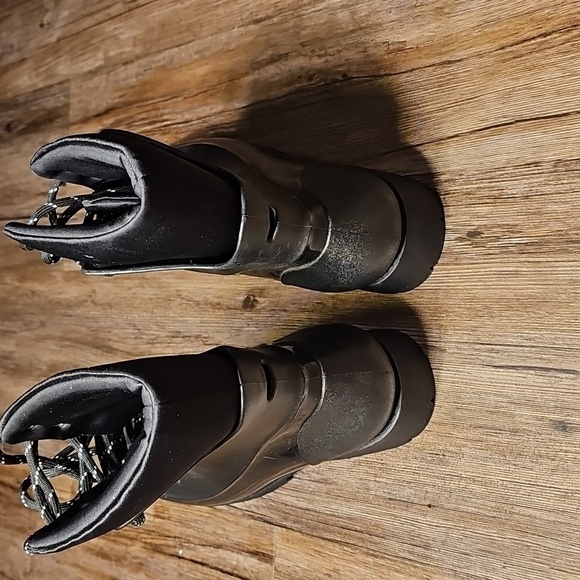 Womens Jeffrey Campbell Black Lace-Up Rain Boots Sz 9 - Picture 3 of 7